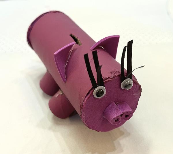Cardboard Tube Piggy Bank